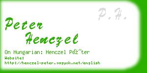 peter henczel business card